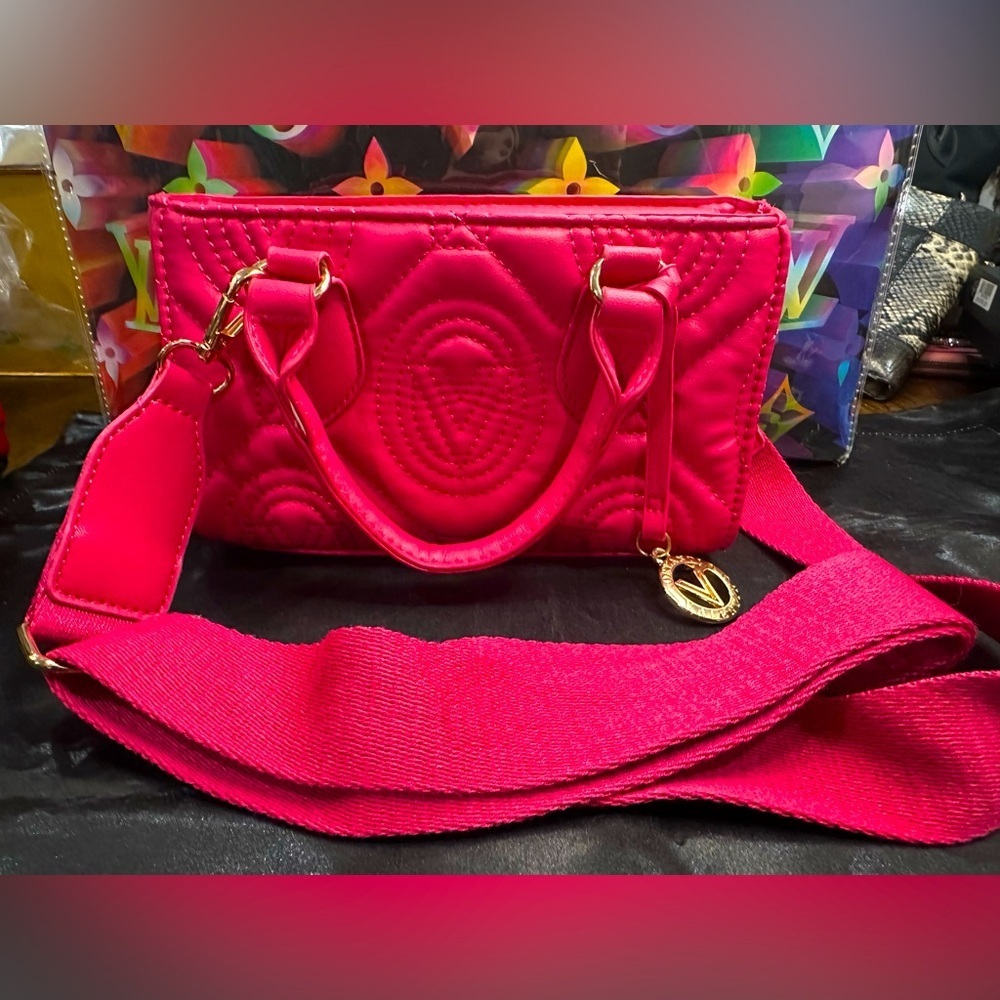 Valentino Valentino Orlandi crossbody hot pink bag guitar strap NWT​